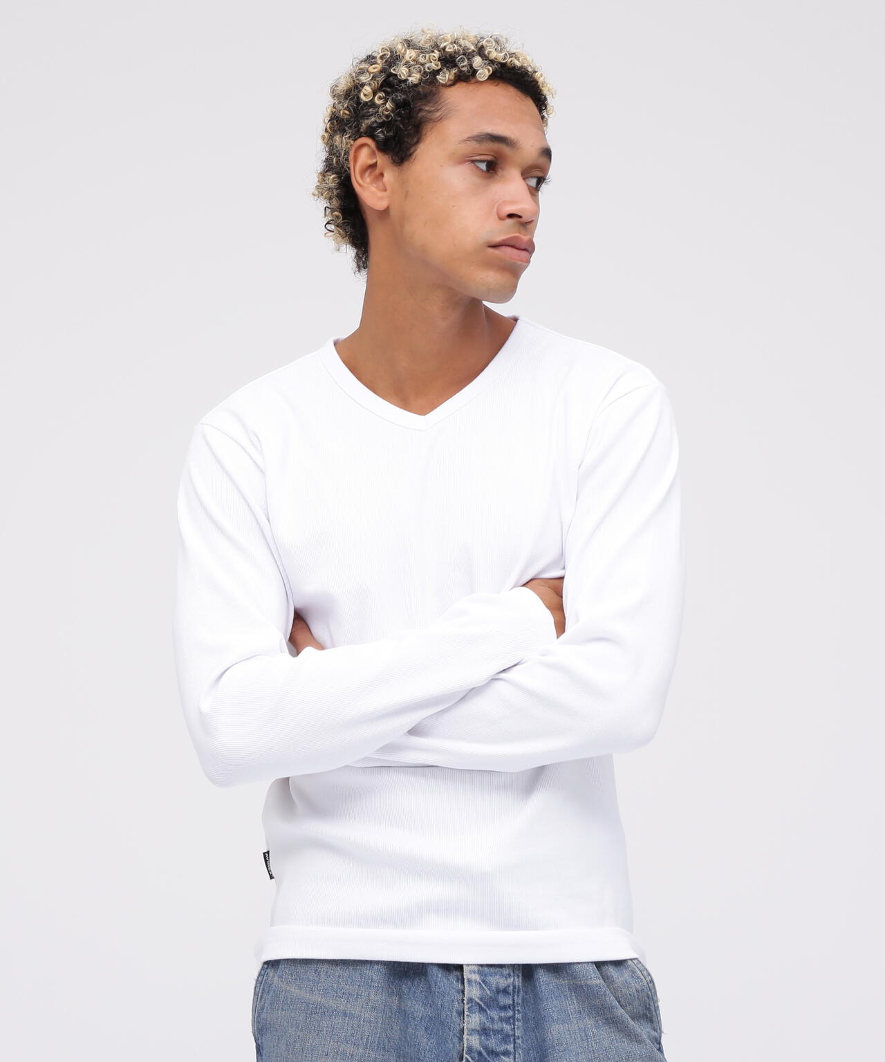 《DAILY》RIB L/S V-NECK T-SHIRT