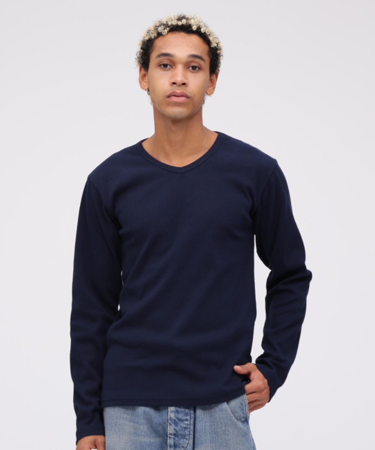 《DAILY》RIB L/S V-NECK T-SHIRT