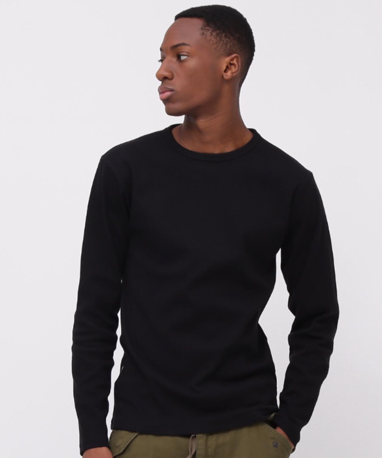 《DAILY/デイリー》RIB L/S CREW NECK T-SHIRT