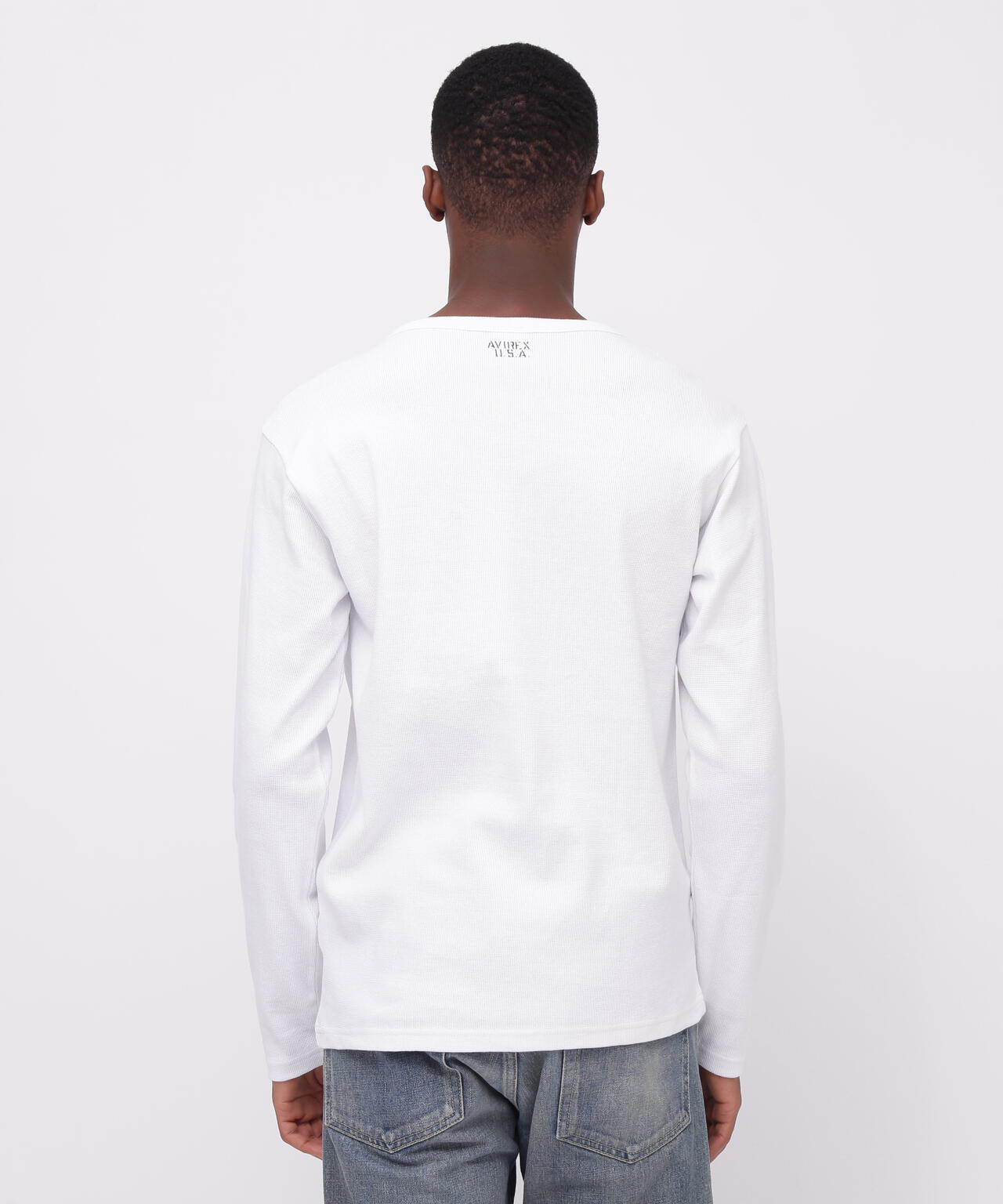 《DAILY/デイリー》MINI WAFFLE V NECK T-SHIRT/ミニワッフル 長袖 Vネック Tシャツ