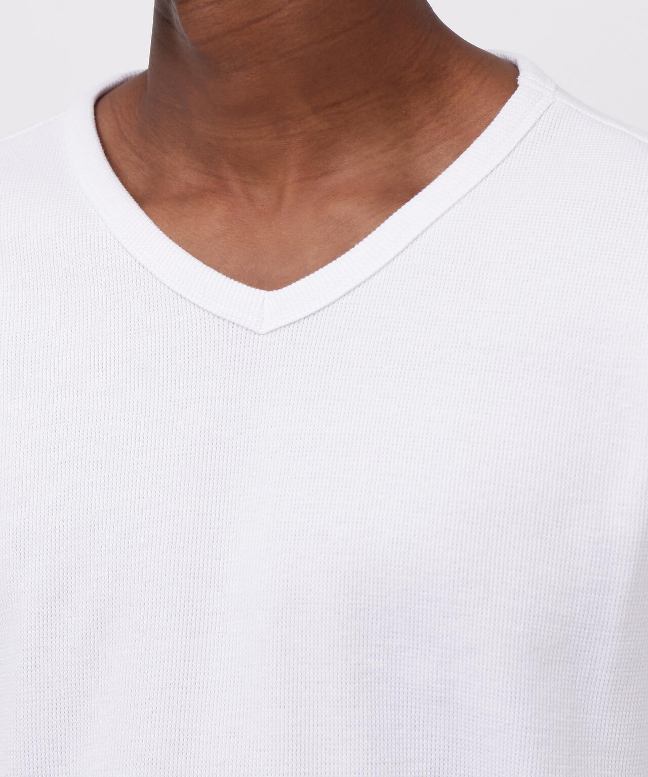 《DAILY/デイリー》MINI WAFFLE V NECK T-SHIRT/ミニワッフル 長袖 Vネック Tシャツ