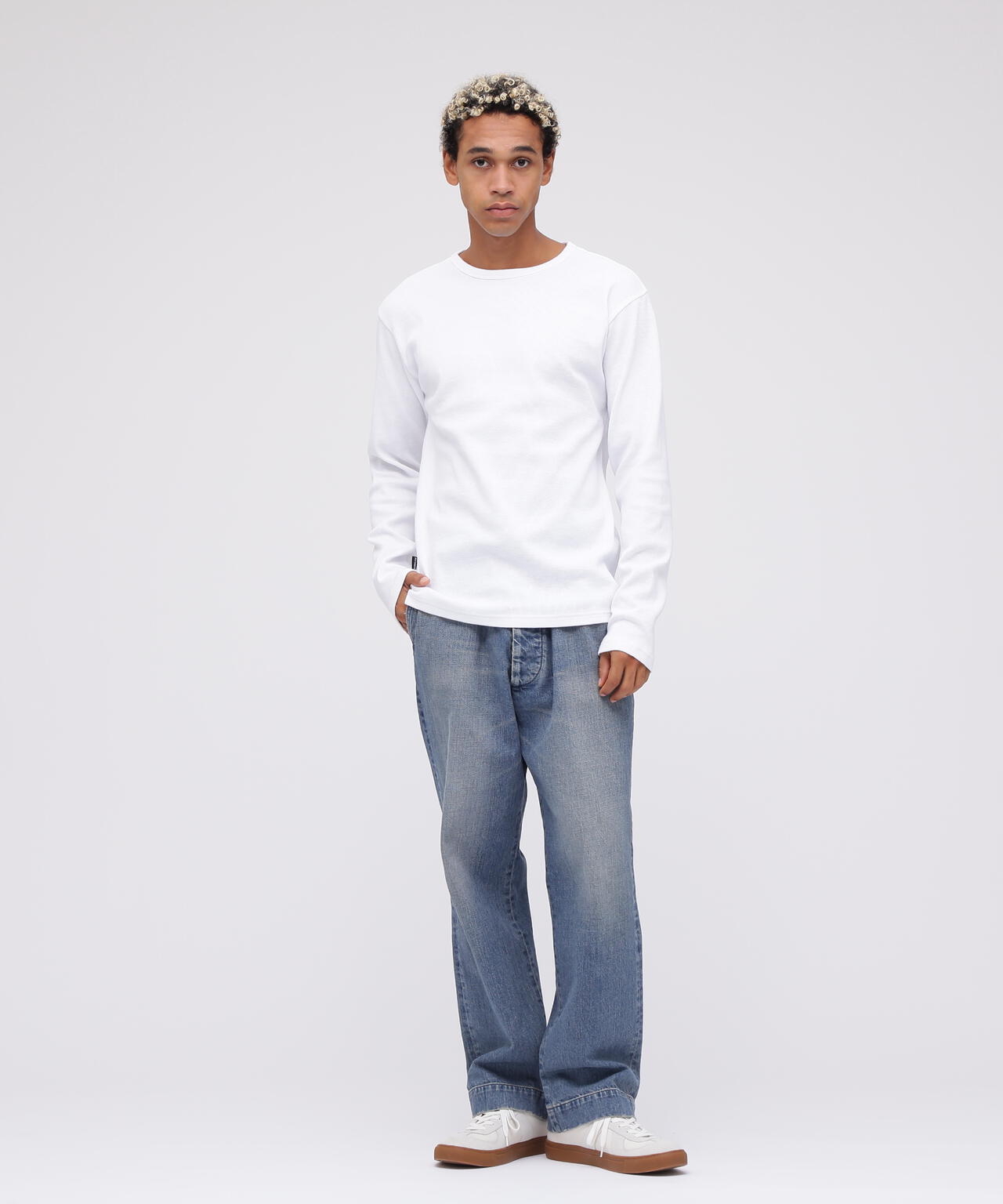《DAILY/デイリー》MINI WAFFLE CREW-NECK L/S T-SHIRT/ミニワッフル クルーネック 長袖 Tシャツ