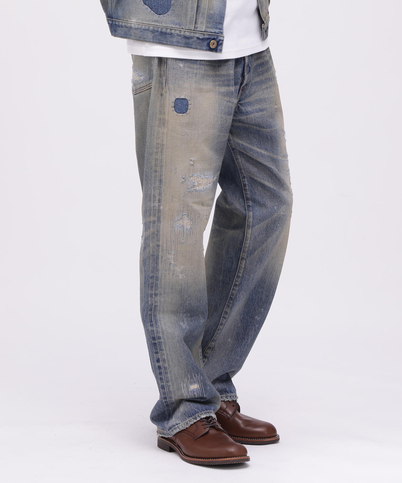 《TFQP》BUCKLE BUCK DENIM PANTS "50YEARS WASH"