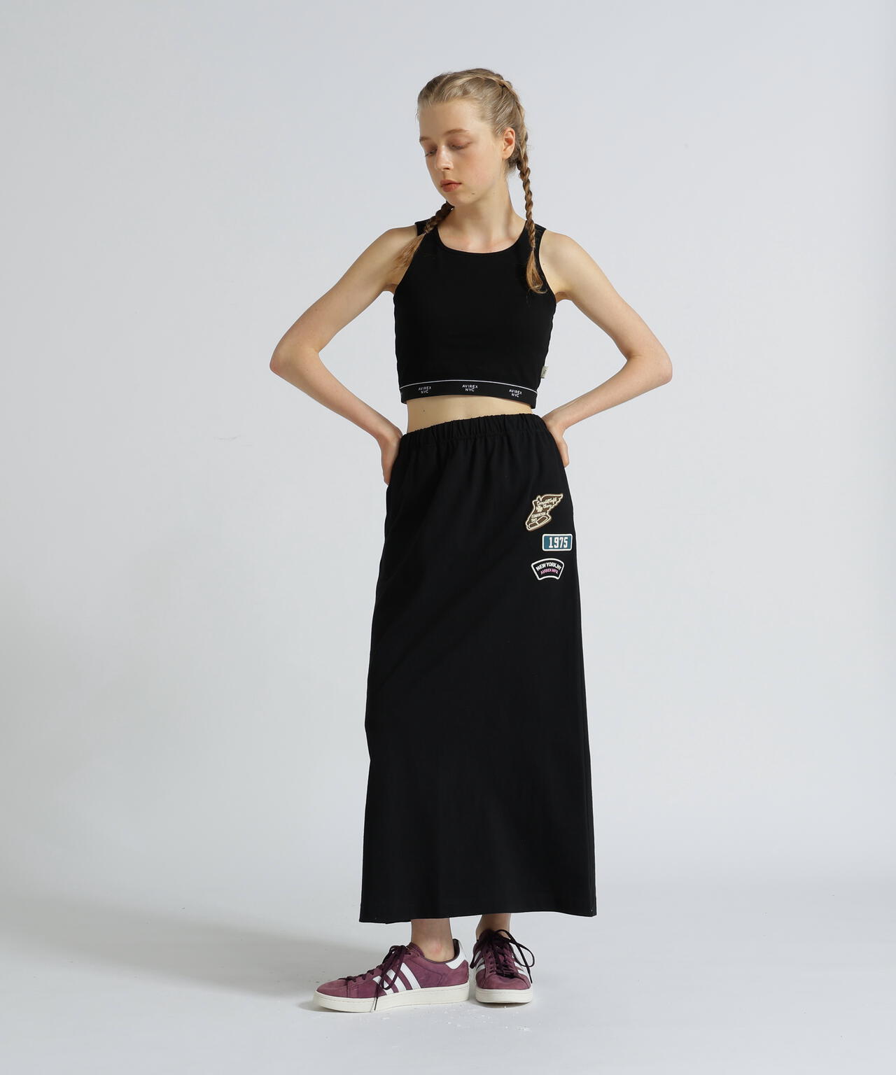 《WEB&DEPOT限定》JERSEY SKIRT PATCHED/ジャージ スカート パッチ