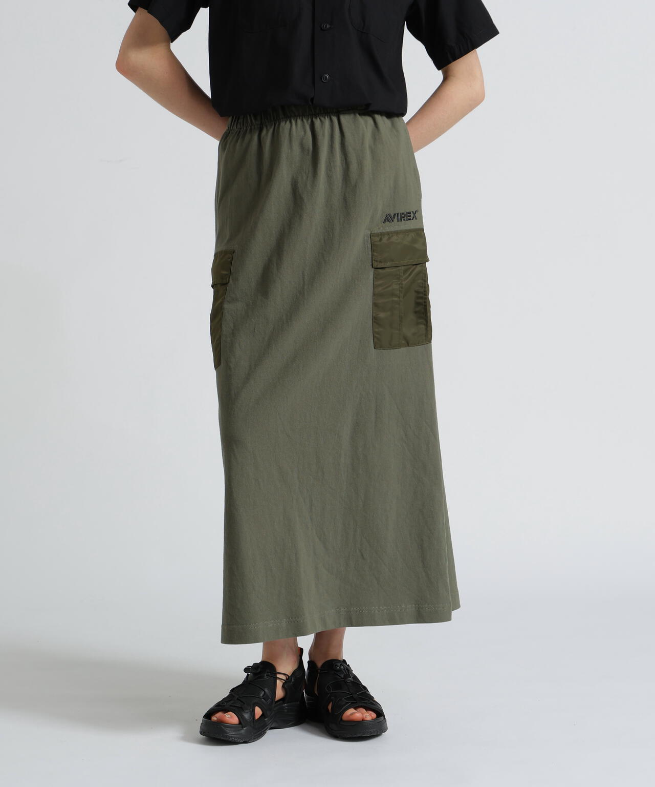 《WEB&DEPOT限定》JERSEY CARGO SKIRT/ジャージ カーゴスカート