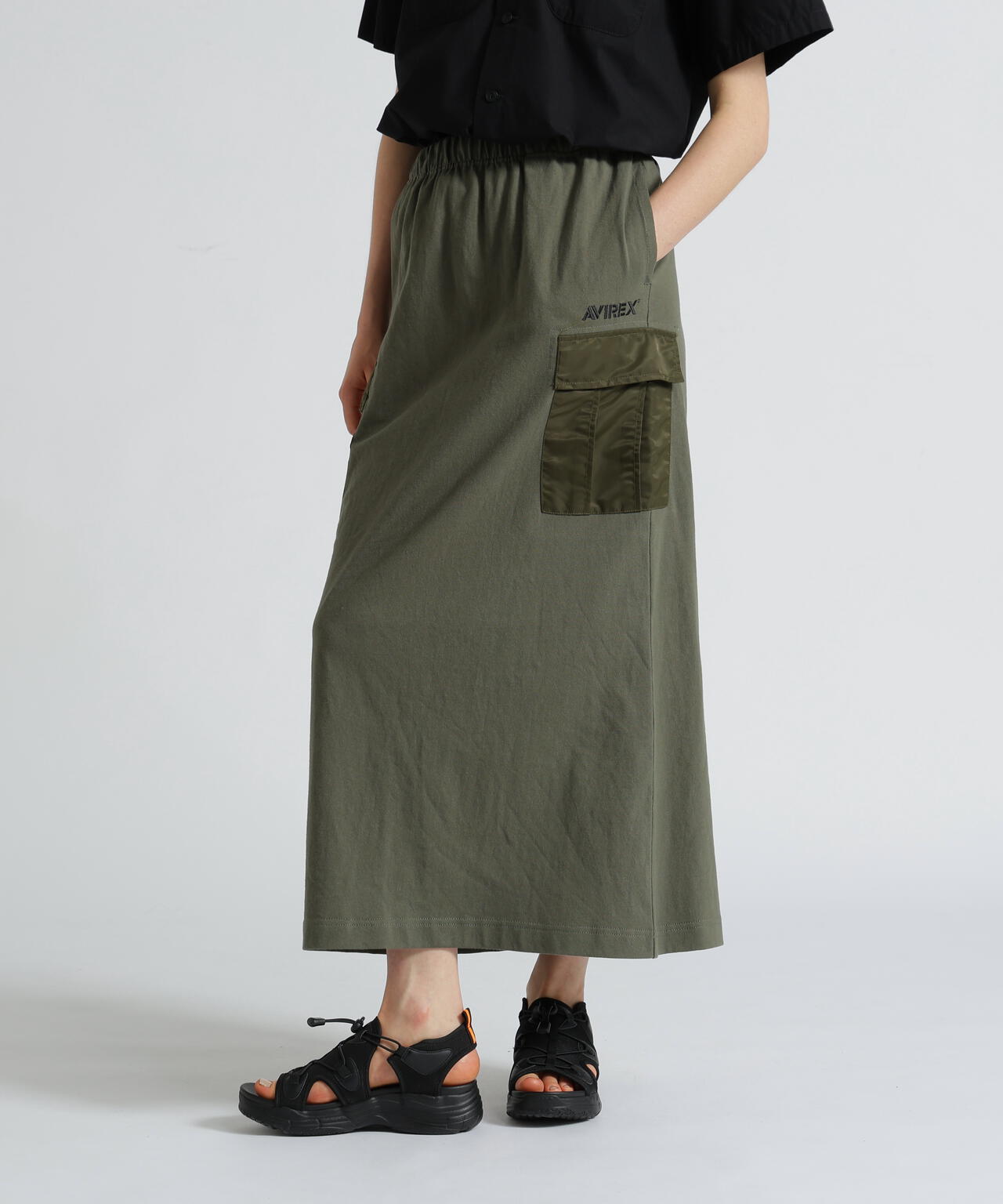 《WEB&DEPOT限定》JERSEY CARGO SKIRT/ジャージ カーゴスカート