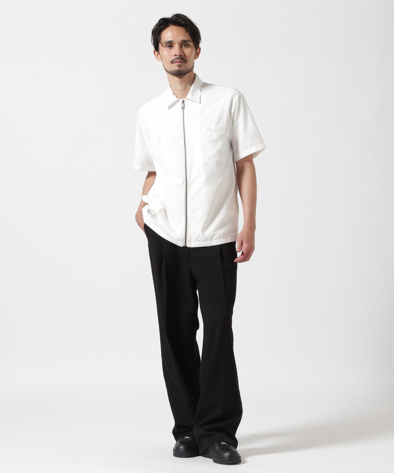 《WEB&DEPOT限定》ZIP UP WORK SHIRT "25" / ジップアップ ワーク半袖シャツ / AVIREX