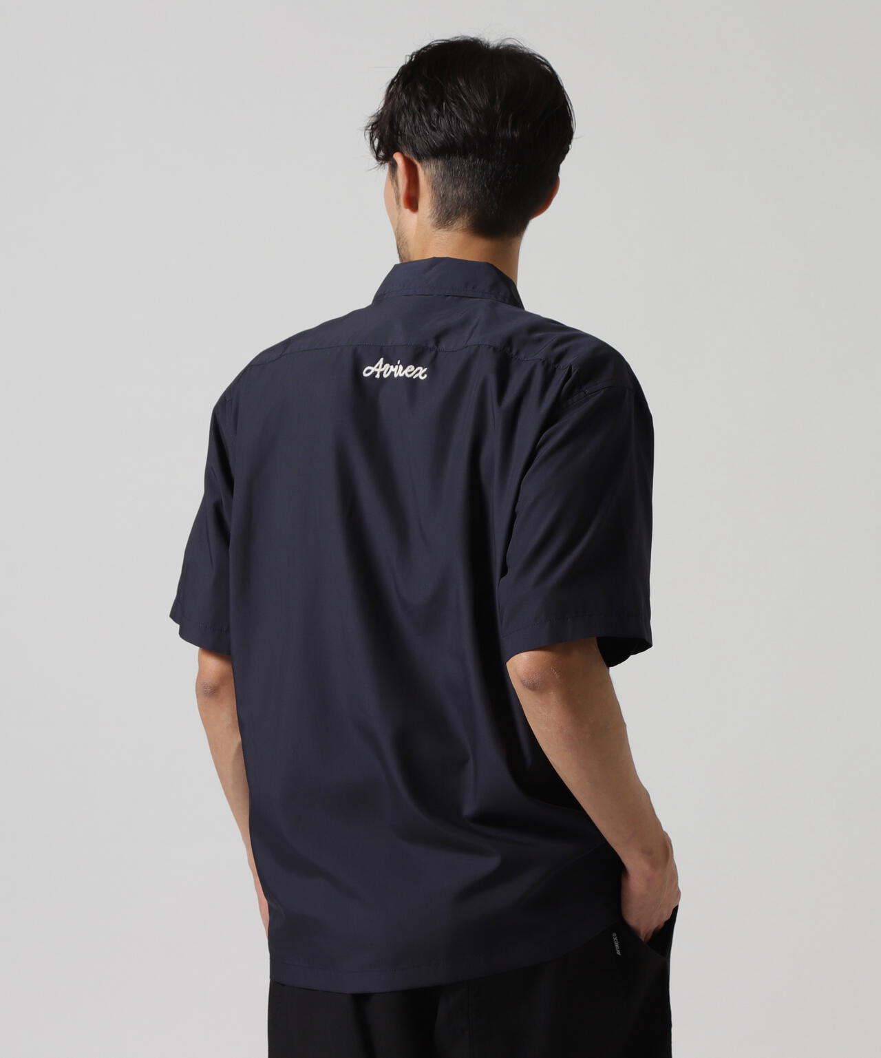 《WEB&DEPOT限定》ZIP UP WORK SHIRT "25" / ジップアップ ワーク半袖シャツ / AVIREX