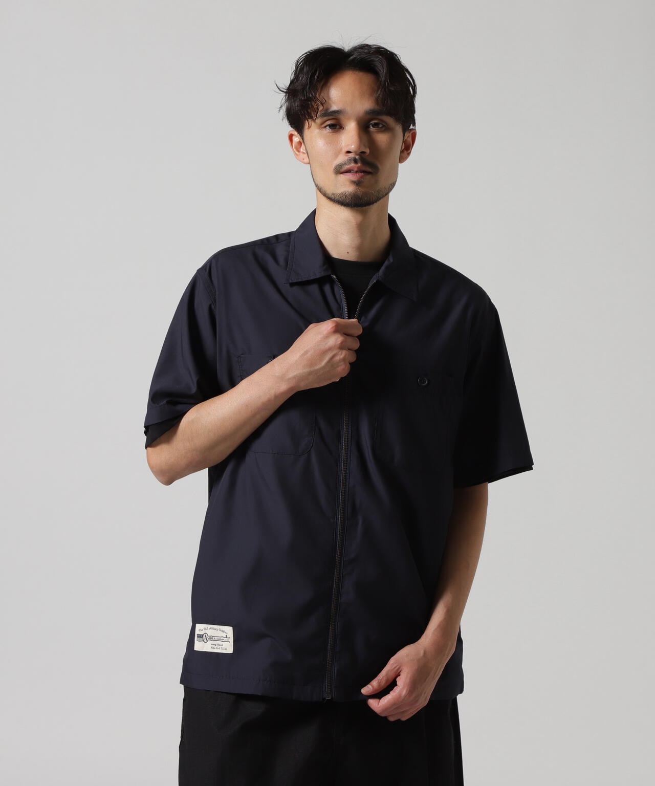 《WEB&DEPOT限定》ZIP UP WORK SHIRT "25" / ジップアップ ワーク半袖シャツ / AVIREX