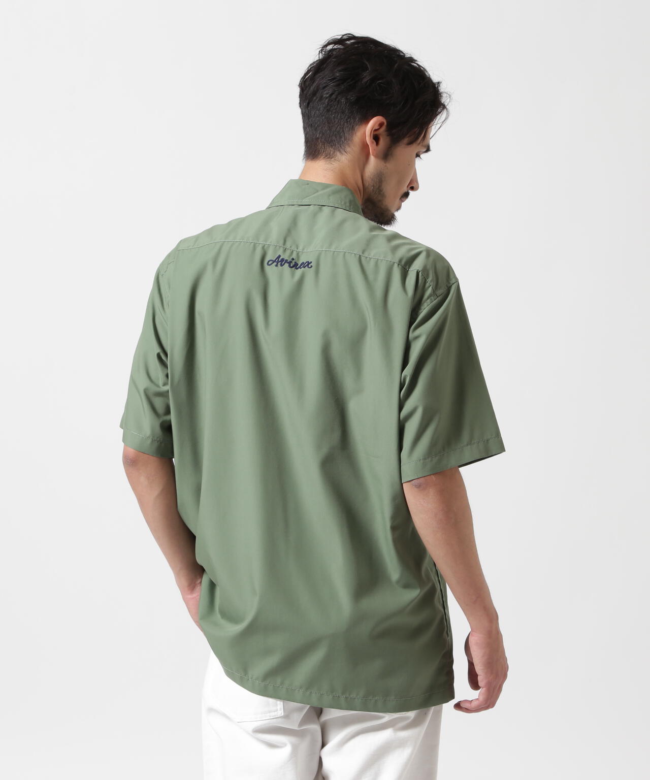 《WEB&DEPOT限定》ZIP UP WORK SHIRT "25" / ジップアップ ワーク半袖シャツ / AVIREX