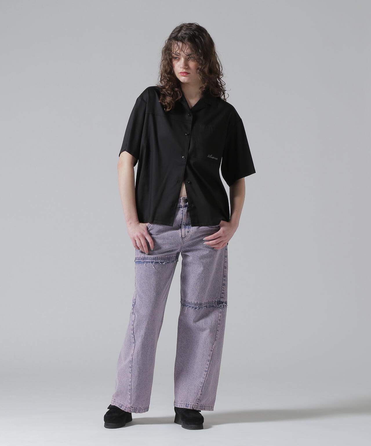 《直営店限定》WOMEN'S BACK RIBBON TENCEL SHIRTS/バックリボン テンセルシャツ