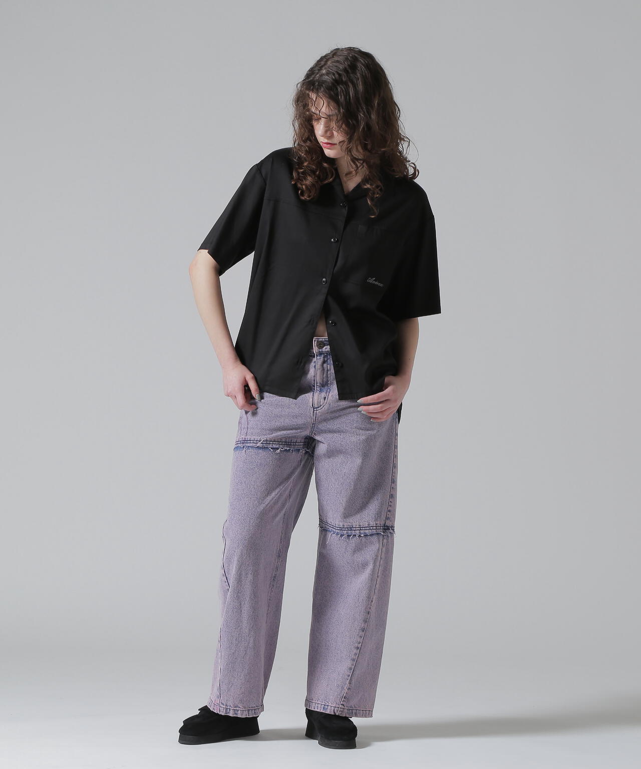 《直営店限定》WOMEN'S BACK RIBBON TENCEL SHIRTS/バックリボン テンセルシャツ