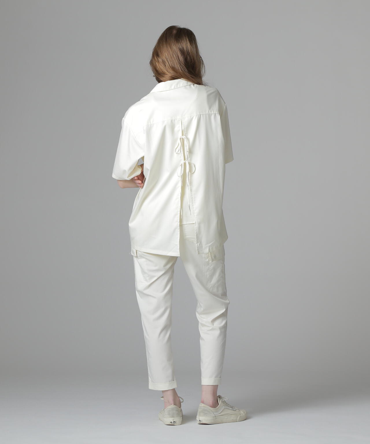 《直営店限定》WOMEN'S BACK RIBBON TENCEL SHIRTS/バックリボン テンセルシャツ