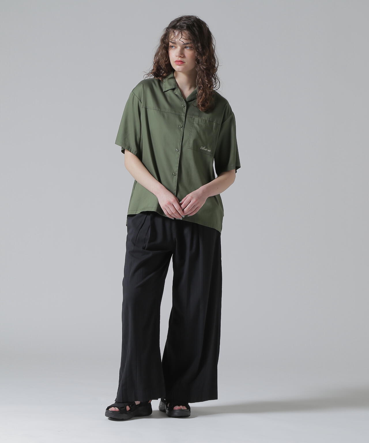 《直営店限定》WOMEN'S BACK RIBBON TENCEL SHIRTS/バックリボン テンセルシャツ