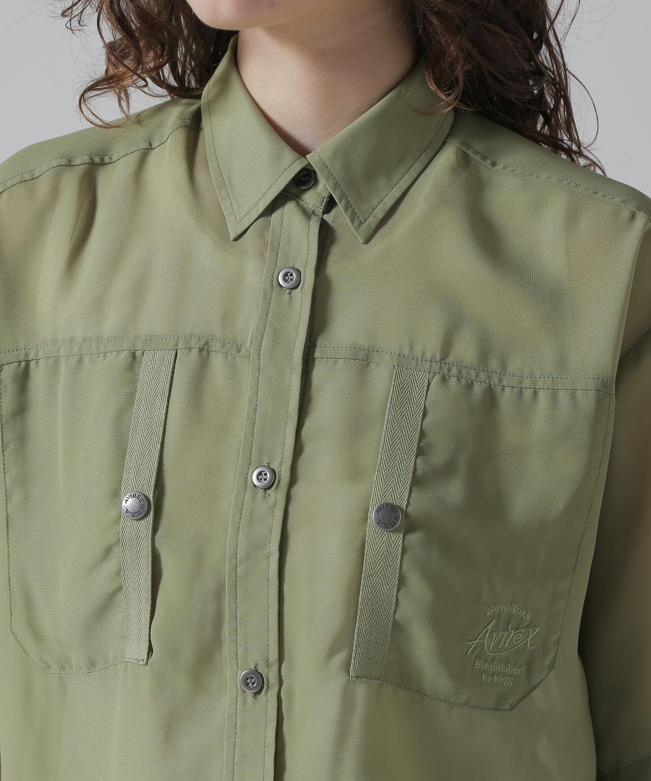 《WOMAN/直営店限定》EMBROIDERY SHEER SHIRT/刺繍シアーシャツ