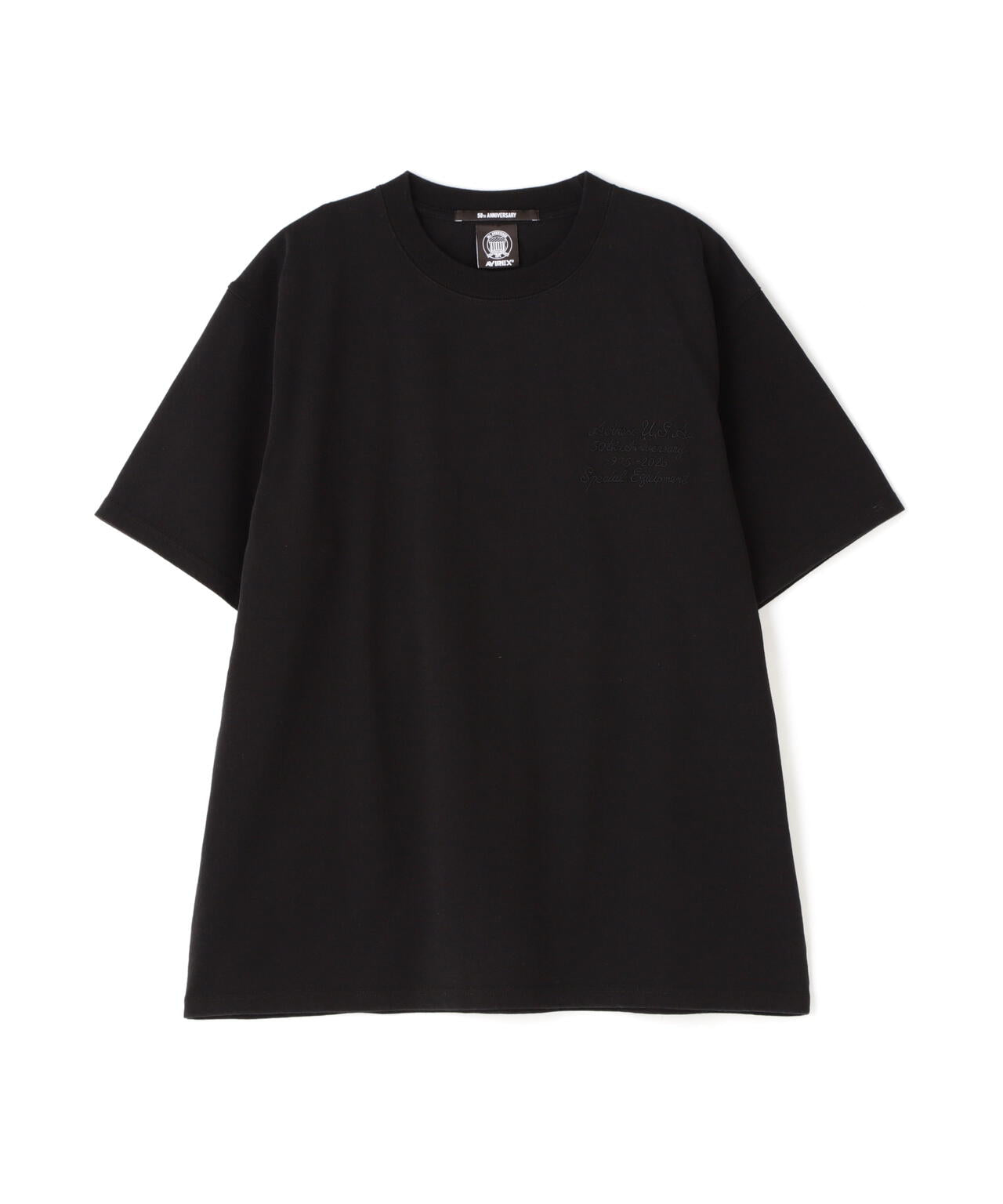《50th Anniversary》LEATHER PATCHED VARSITY T-SHIRT / レザー パッチド バーシティ 半袖T