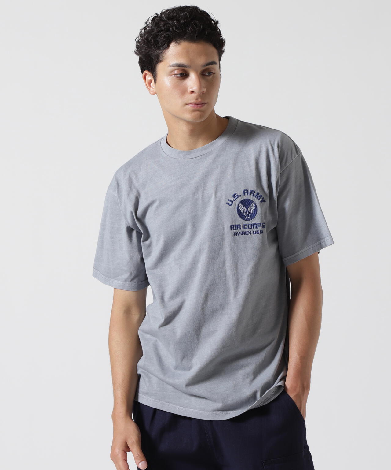 FADE WASH EMBROIDERY T-SHIRT ”U.S.AAC”