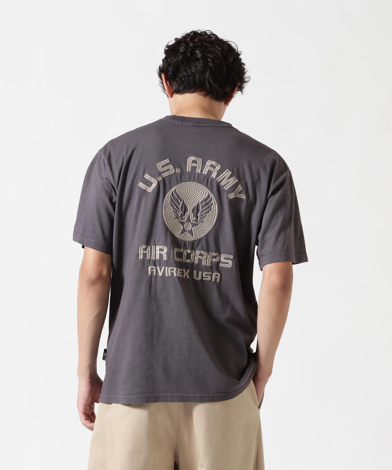 FADE WASH EMBROIDERY T-SHIRT ”U.S.AAC”