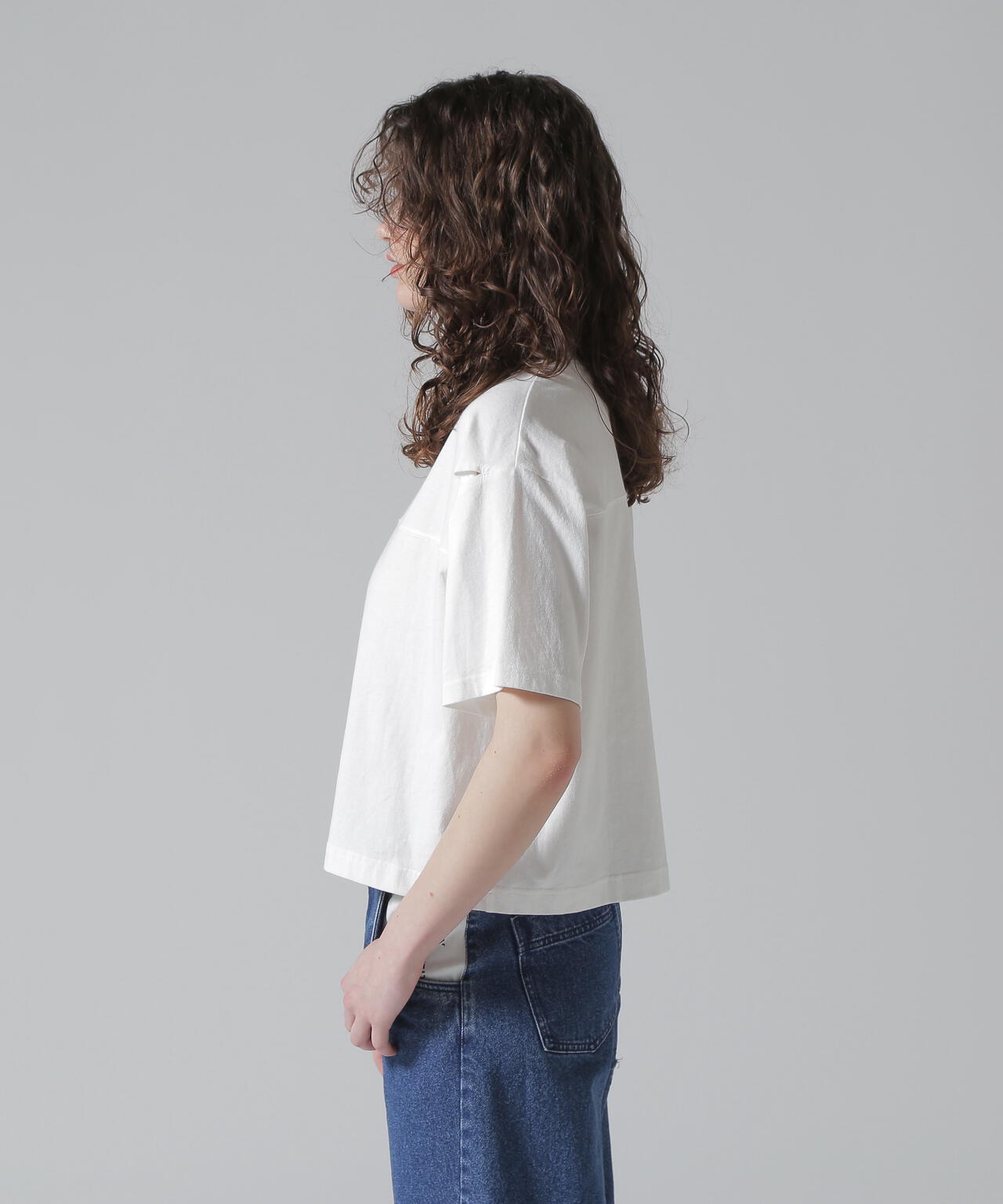 《WOMEN'S》OPEN COLLAR PRINT T-SHIRT/オープンカラープリントTシャツ