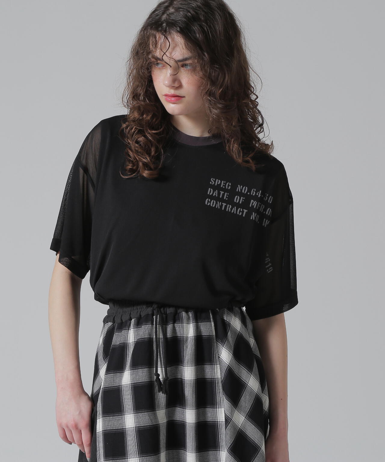 《WOMAN/直営店限定》SHEER LAYERED PRINT T-SHIRT/シアーレイヤード プリントTシャツ