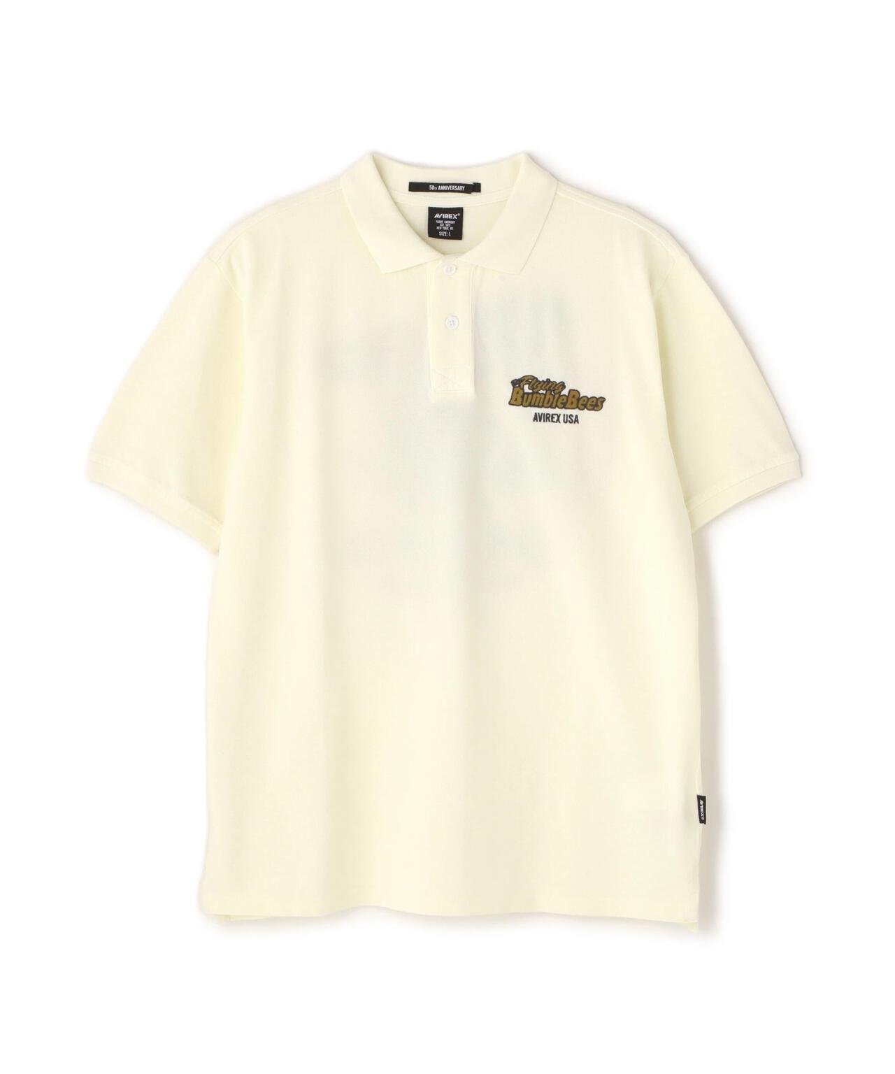 《直営店限定》FADE WASH EMB POLO "BUMBLE BEE" / フェイドウォッシュ 刺繍ポロ / AVIREX
