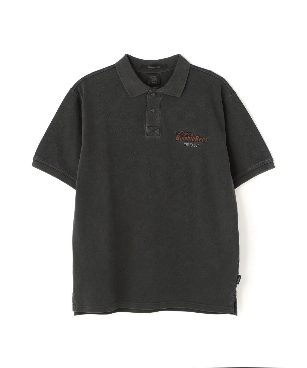 《直営店限定》FADE WASH EMB POLO "BUMBLE BEE" / フェイドウォッシュ 刺繍ポロ / AVIREX