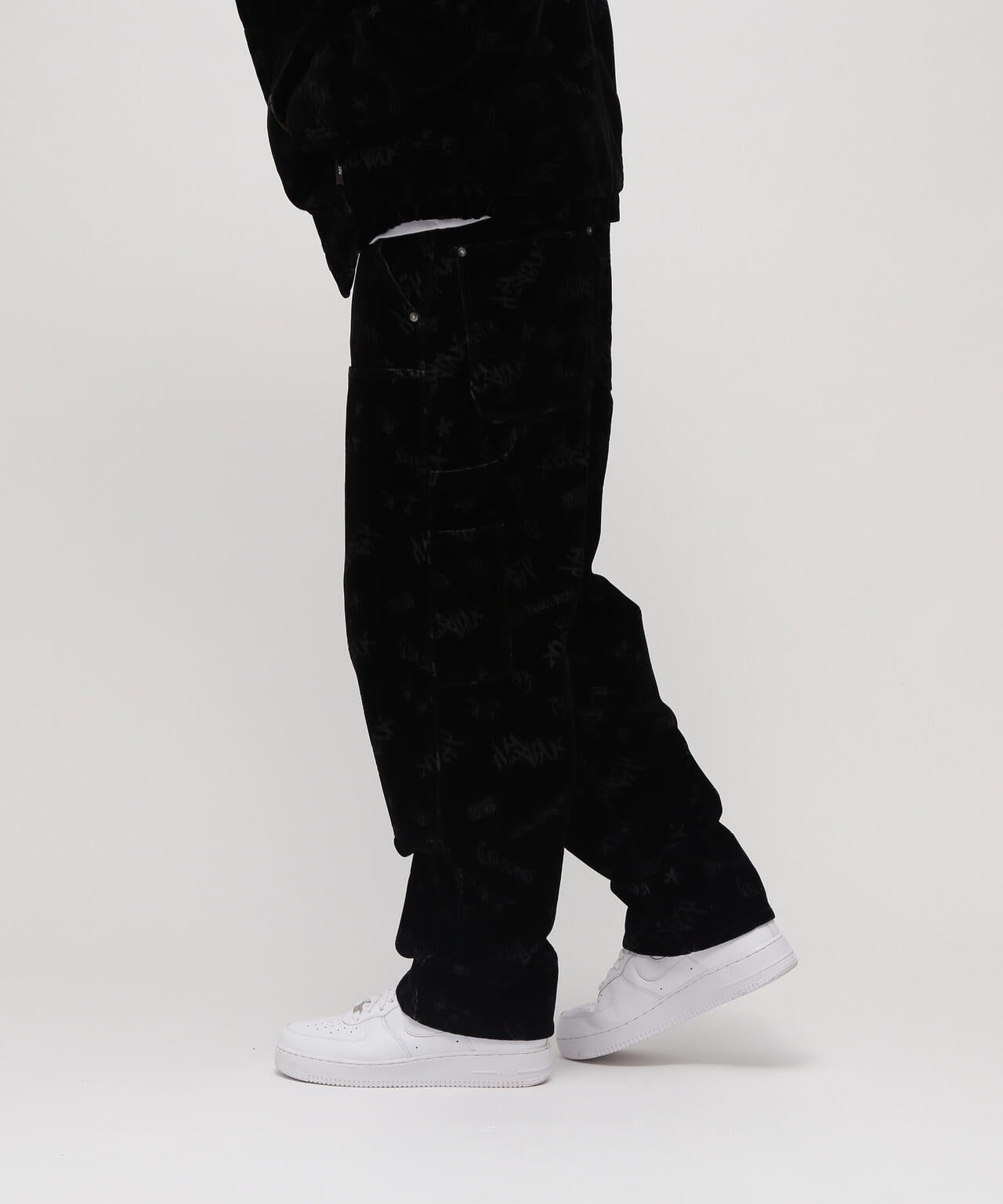 FLOCKING DOUBLE KNEE PAINTER DENIMPANTS