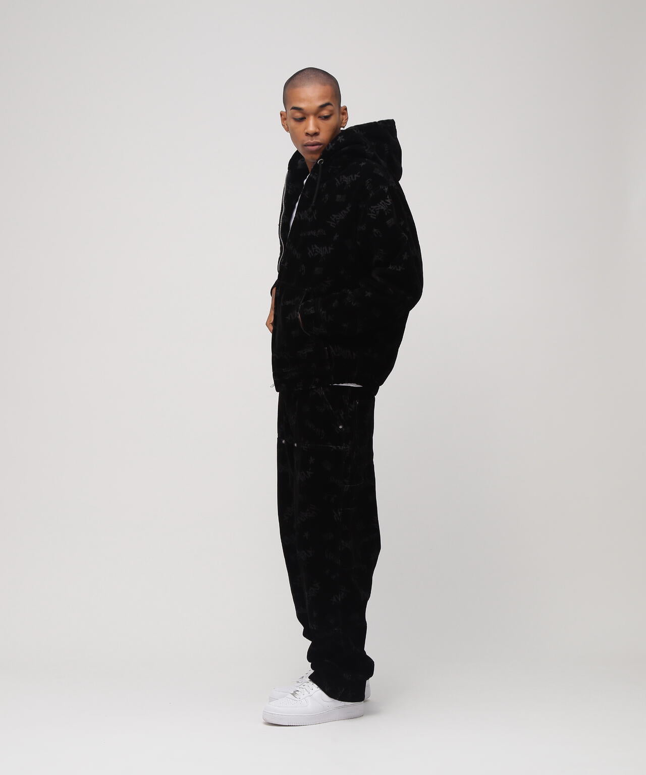FLOCKING DOUBLE KNEE PAINTER DENIMPANTS