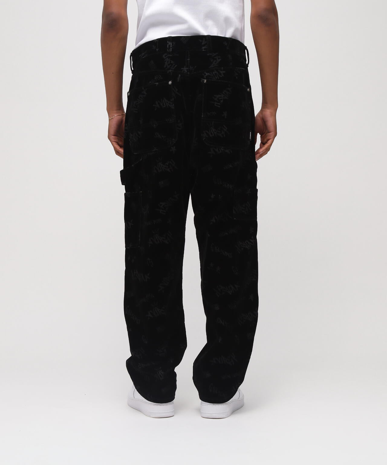FLOCKING DOUBLE KNEE PAINTER DENIMPANTS