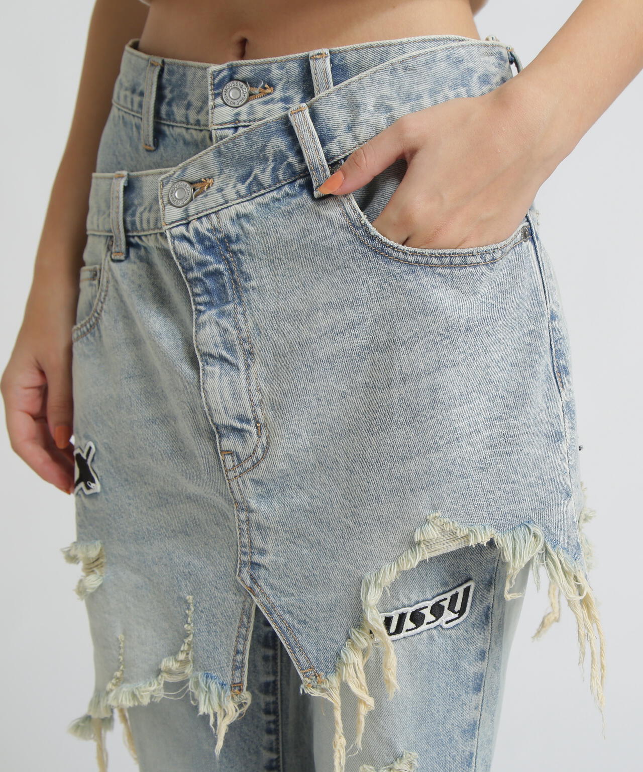 《AVIREX×MOUSSY》TWIN SLIM FLARE DENIM PANTS