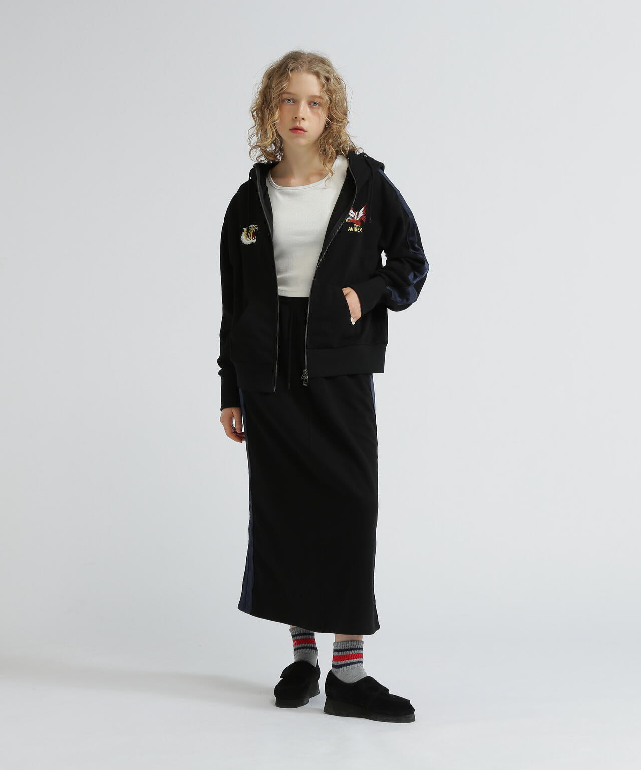 《SOUVENIR COLLECTION》WOMAN/SATIN SKA COMBI SKIRT