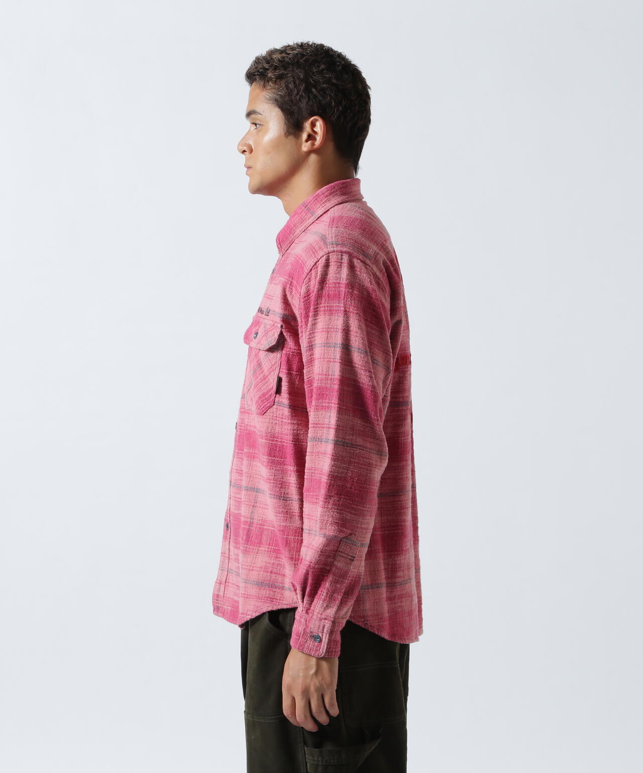 BLEACH WASHED NEP CHECK SHIRT ”YELLOW STONE”