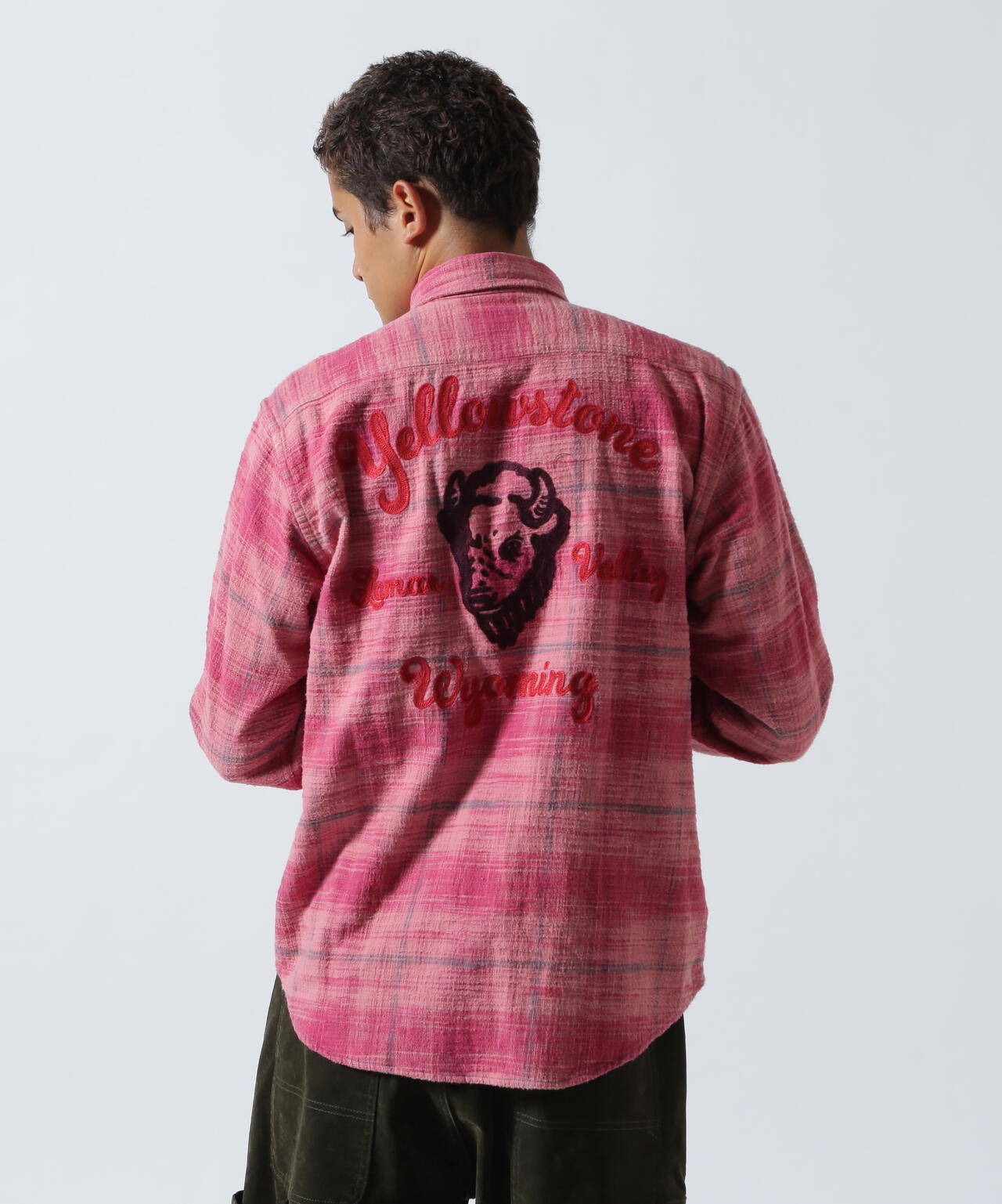 BLEACH WASHED NEP CHECK SHIRT ”YELLOW STONE”