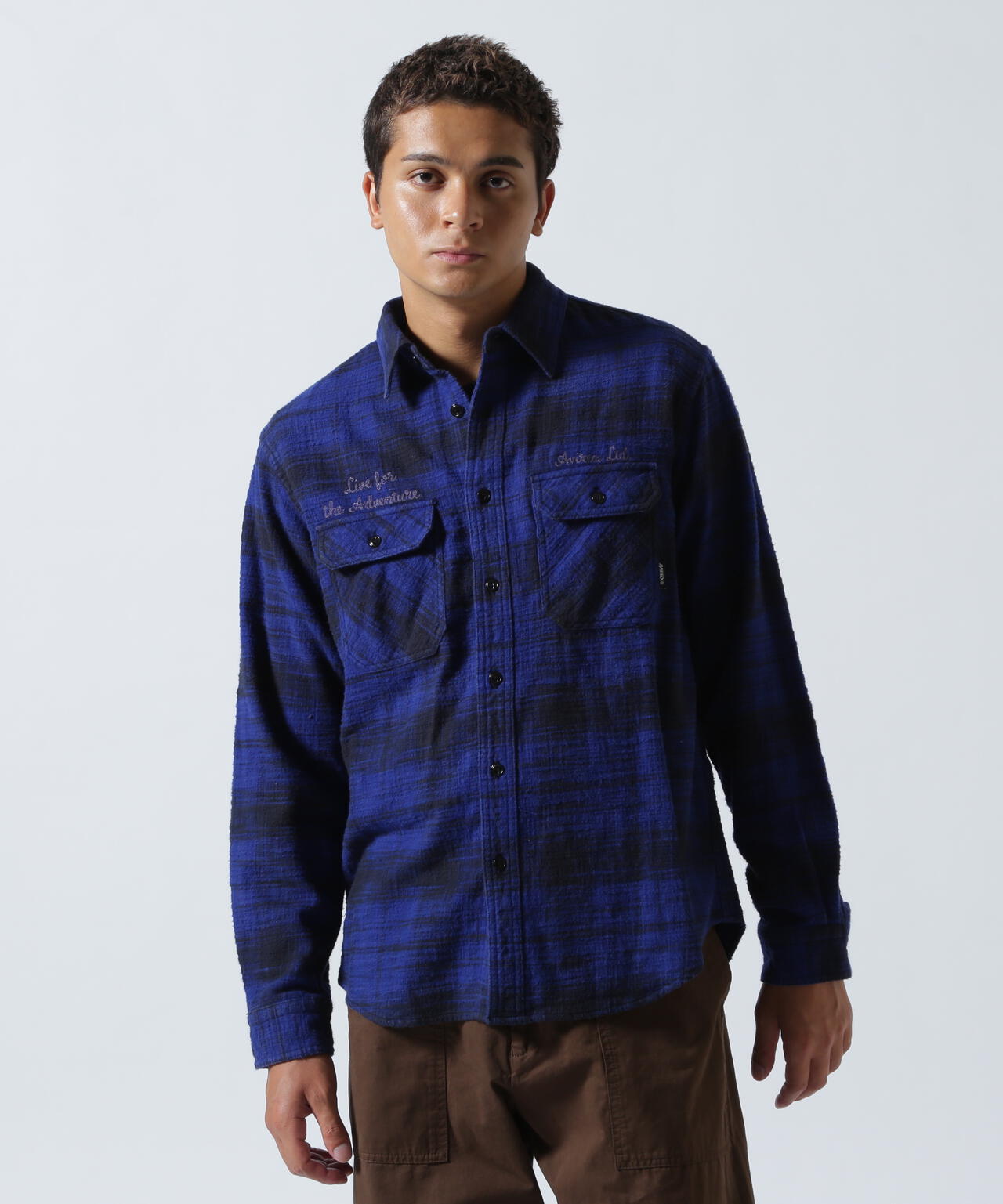 BLEACH WASHED NEP CHECK SHIRT ”YELLOW STONE”