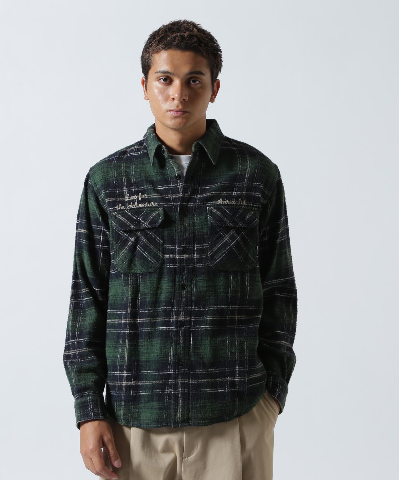 BLEACH WASHED NEP CHECK SHIRT ”YELLOW STONE”