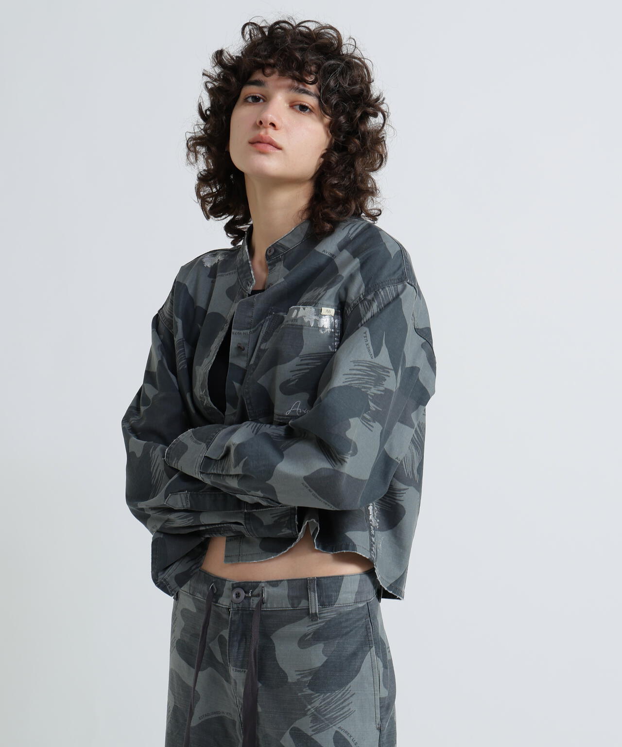 《WOMAN》CAMOUFLAGE SHORT SHIRTS/カモフラージュショートシャツ