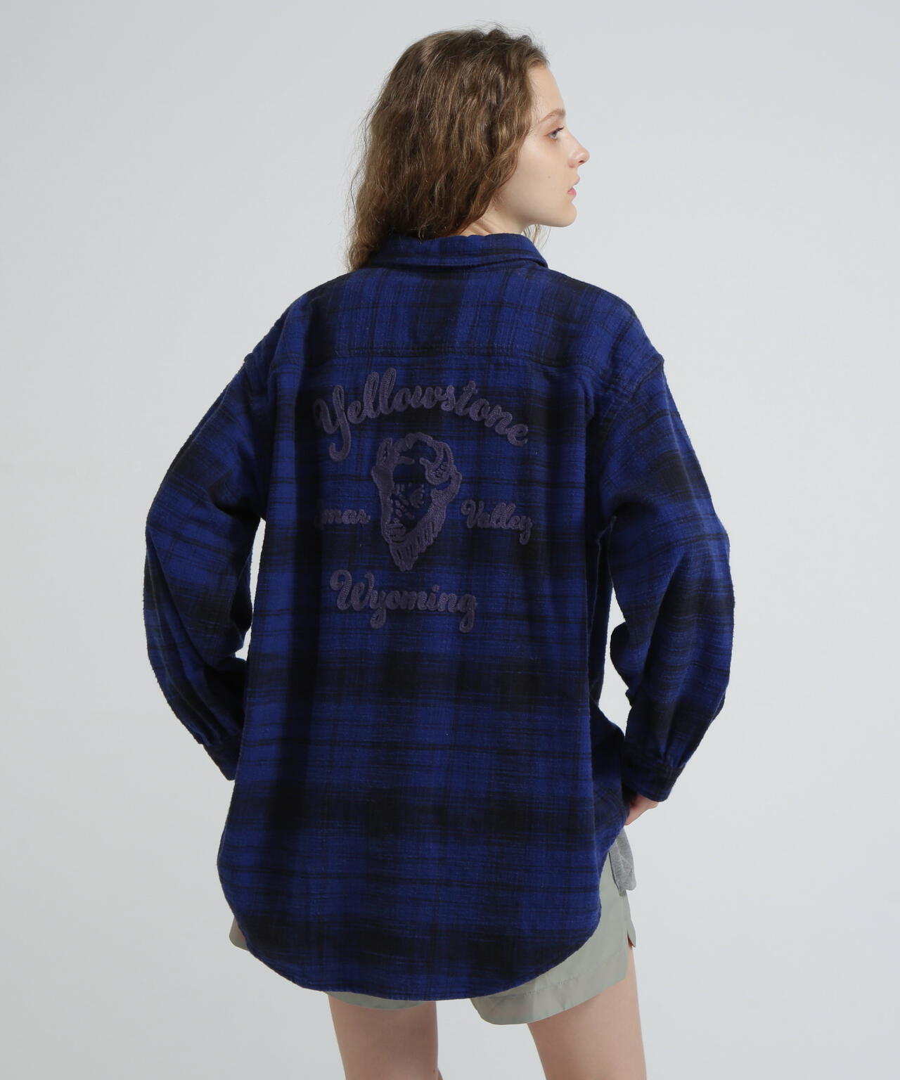 《WOMAN》EMBROIDERY CHECK SHIRT/刺繍チェックシャツ