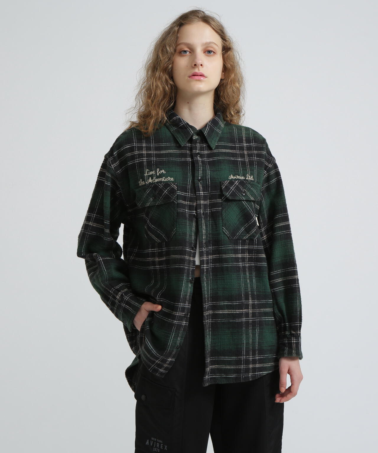 《WOMAN》EMBROIDERY CHECK SHIRT/刺繍チェックシャツ