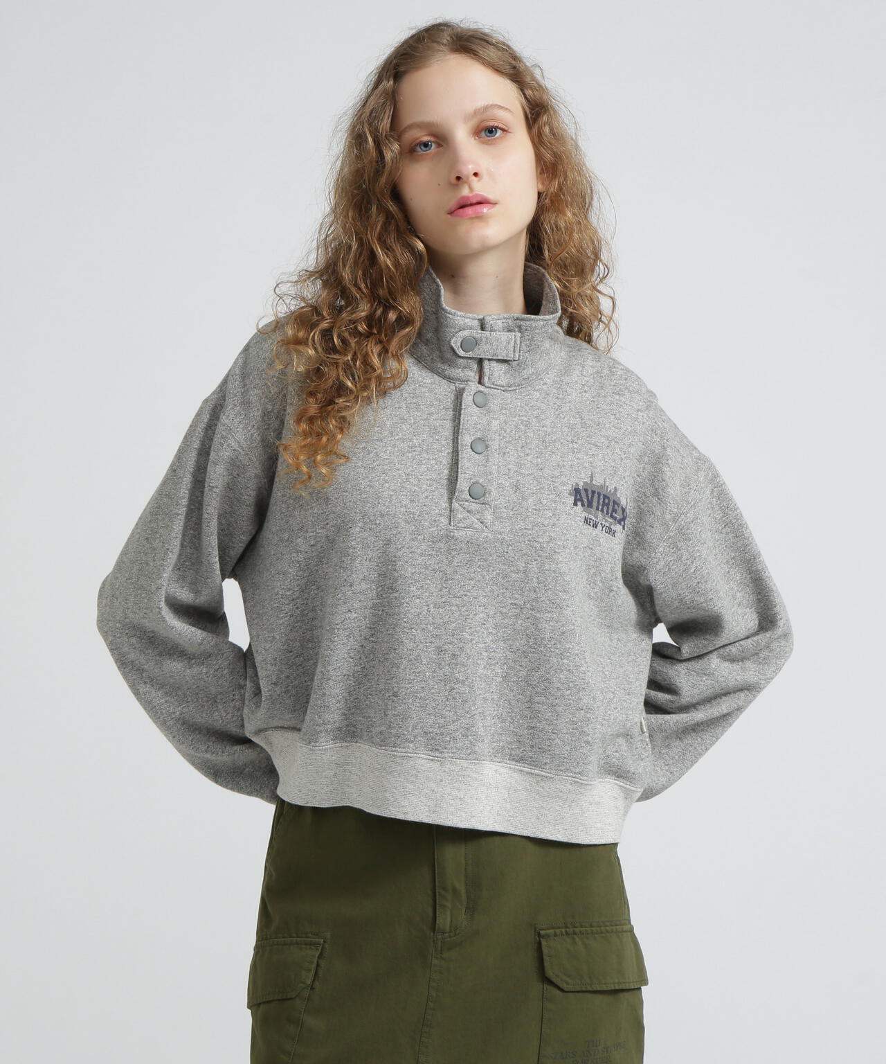 《WOMAN》HALF BUTTON VINTAGE SWEAT