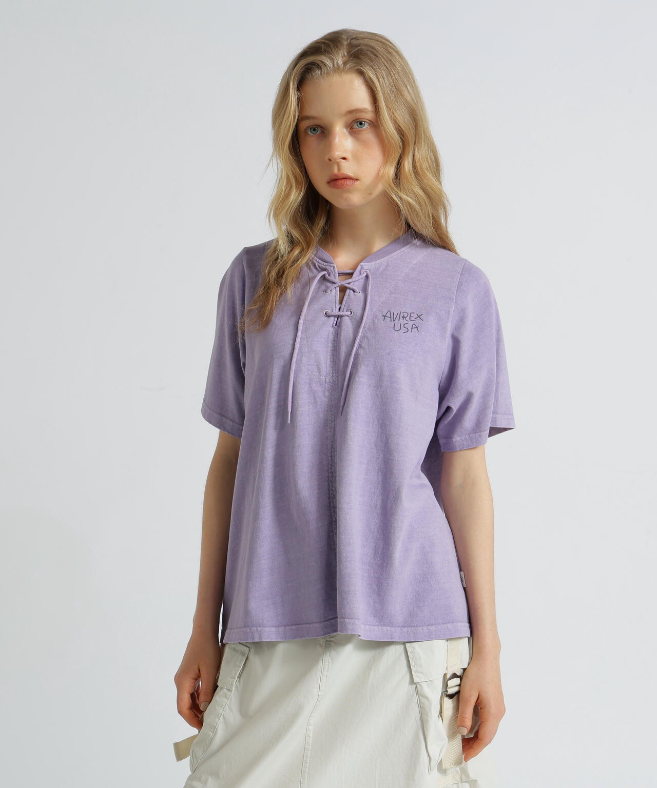 《WOMAN》HALF SLEEVE BACK LAYERED GRAPHIC T-SHIRT