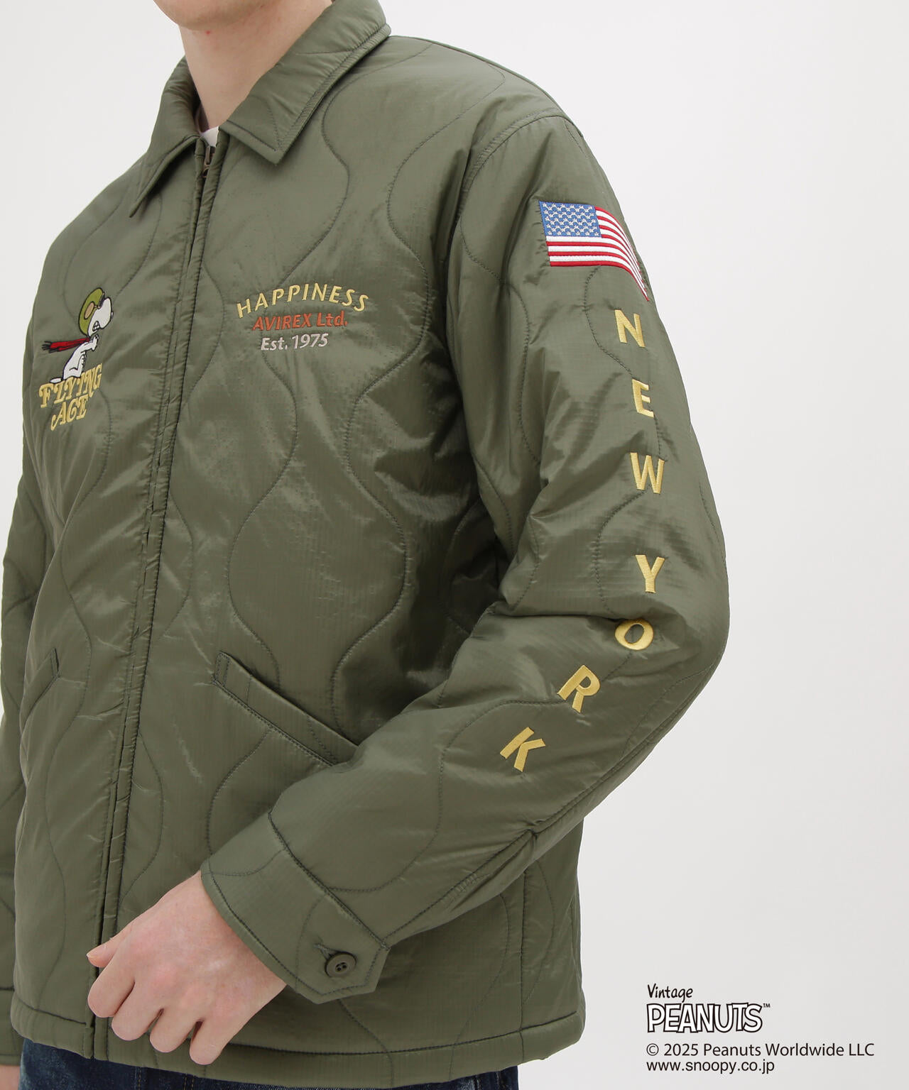 《AVIREX × PEANUTS》QUILTING JACKET ”FLYING ACE”