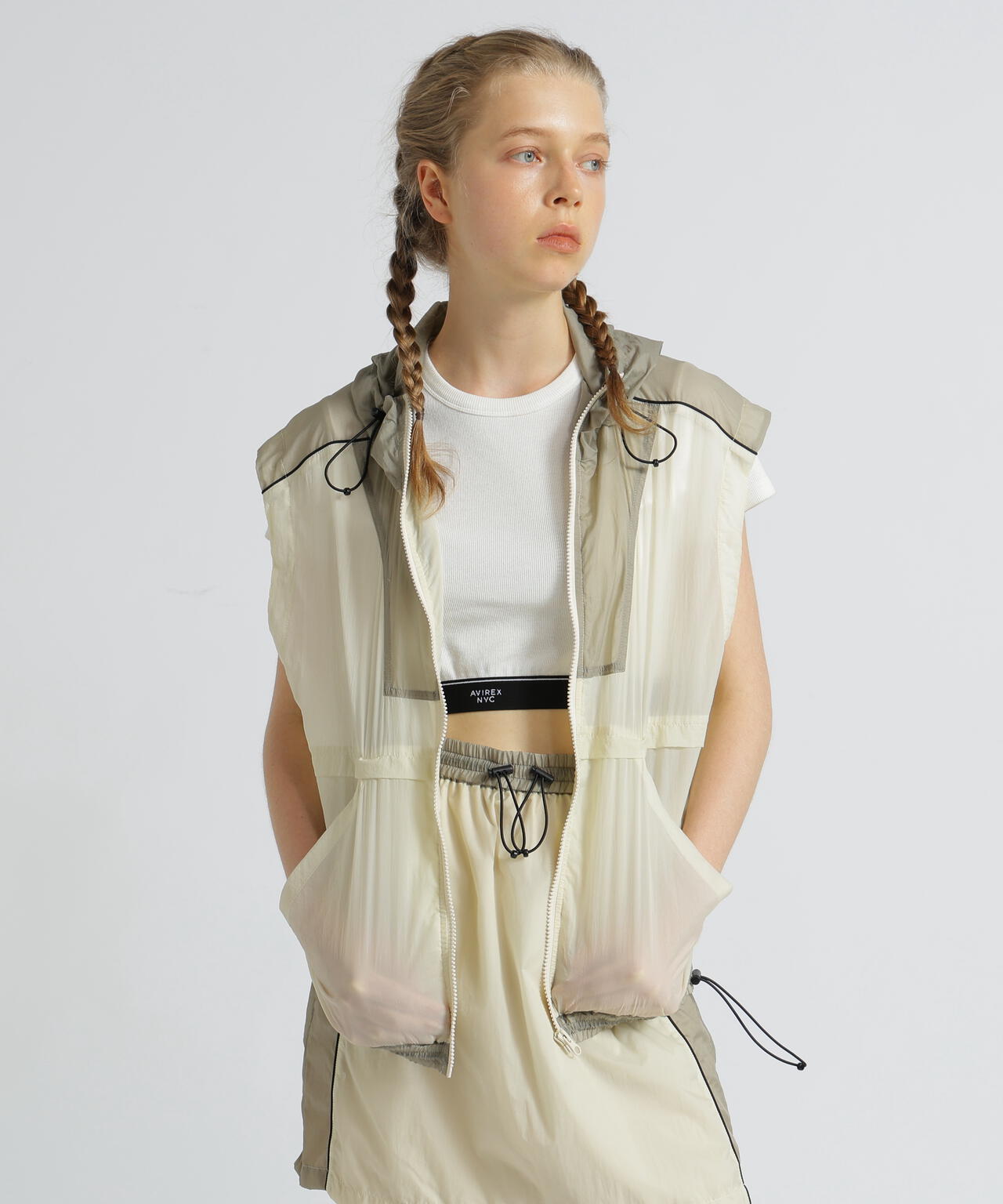 《WOMAN》SHEER COLOR SCHEME HOODIE JACKET/シアーカラースキーム フーディージャケット