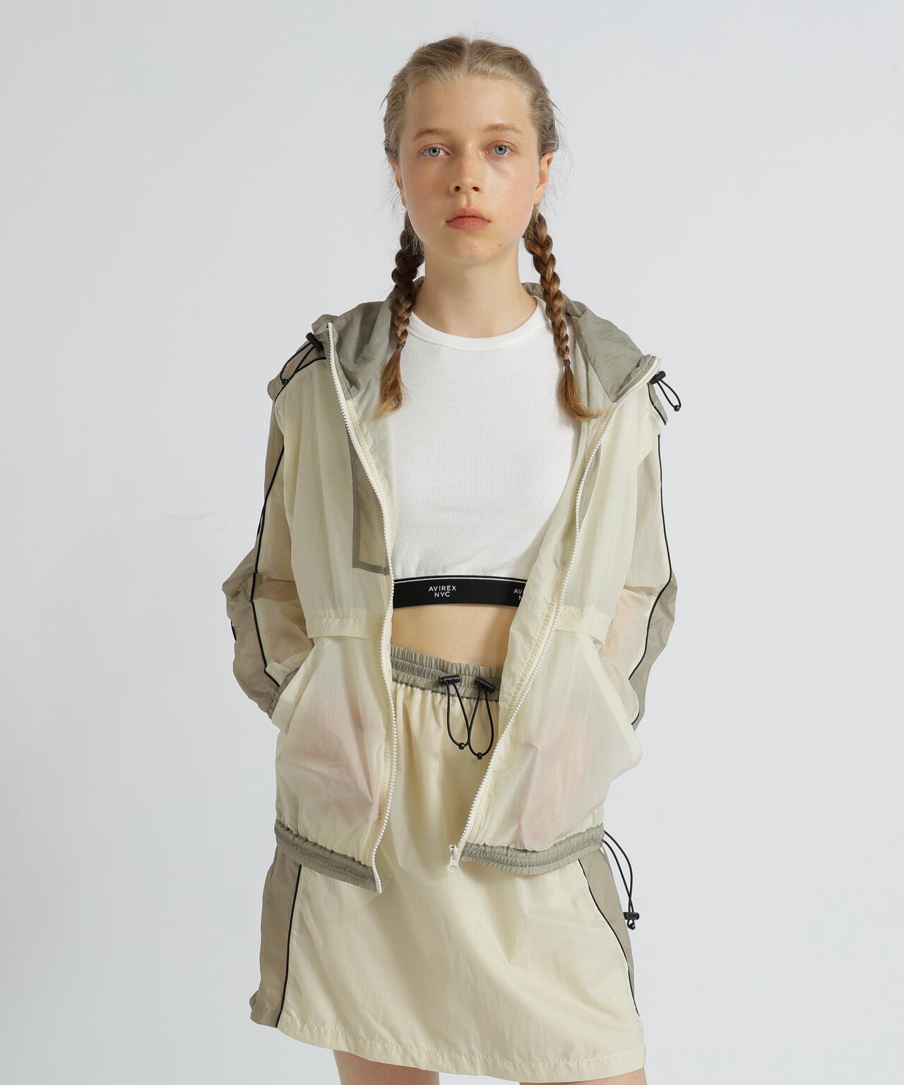 《WOMAN》SHEER COLOR SCHEME HOODIE JACKET/シアーカラースキーム フーディージャケット