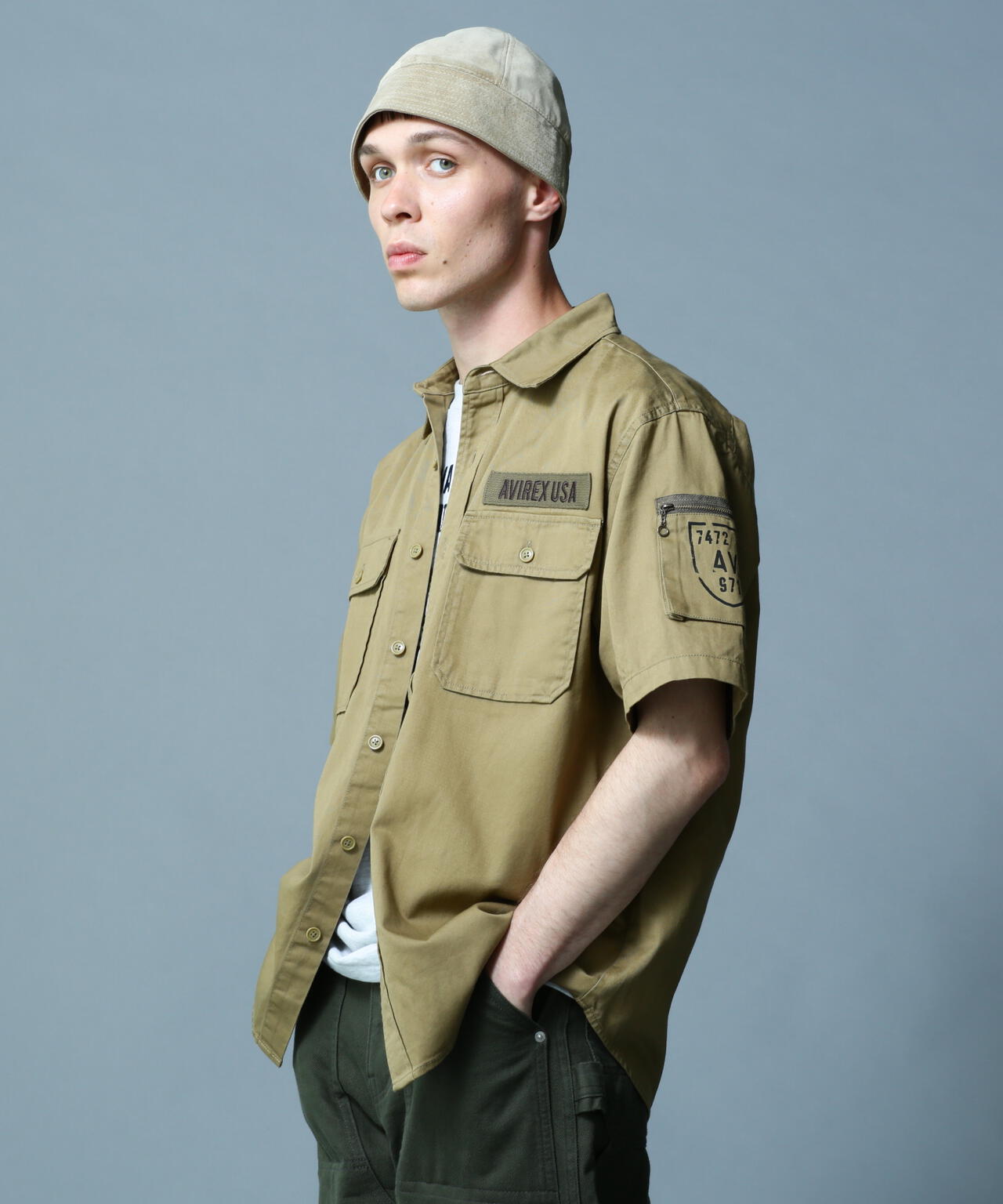 BASIC FATIGUE SHORT SLEEVE SHIRT / ベーシック ファティーグ 半袖シャツ / AVIREX / アヴィレッ