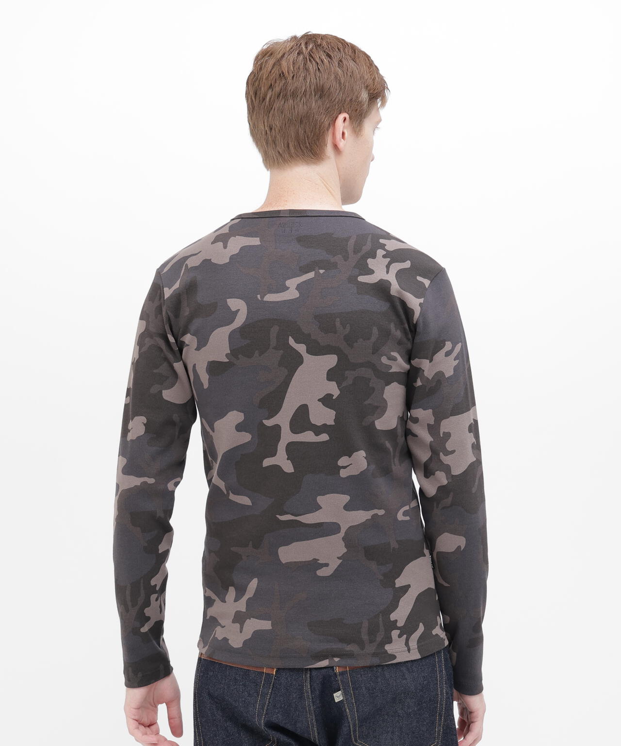 《DAILY/デイリー》 RIB LONG SLEEVE CREW NECK T-SHIRT ”CAMOUFLAGE”