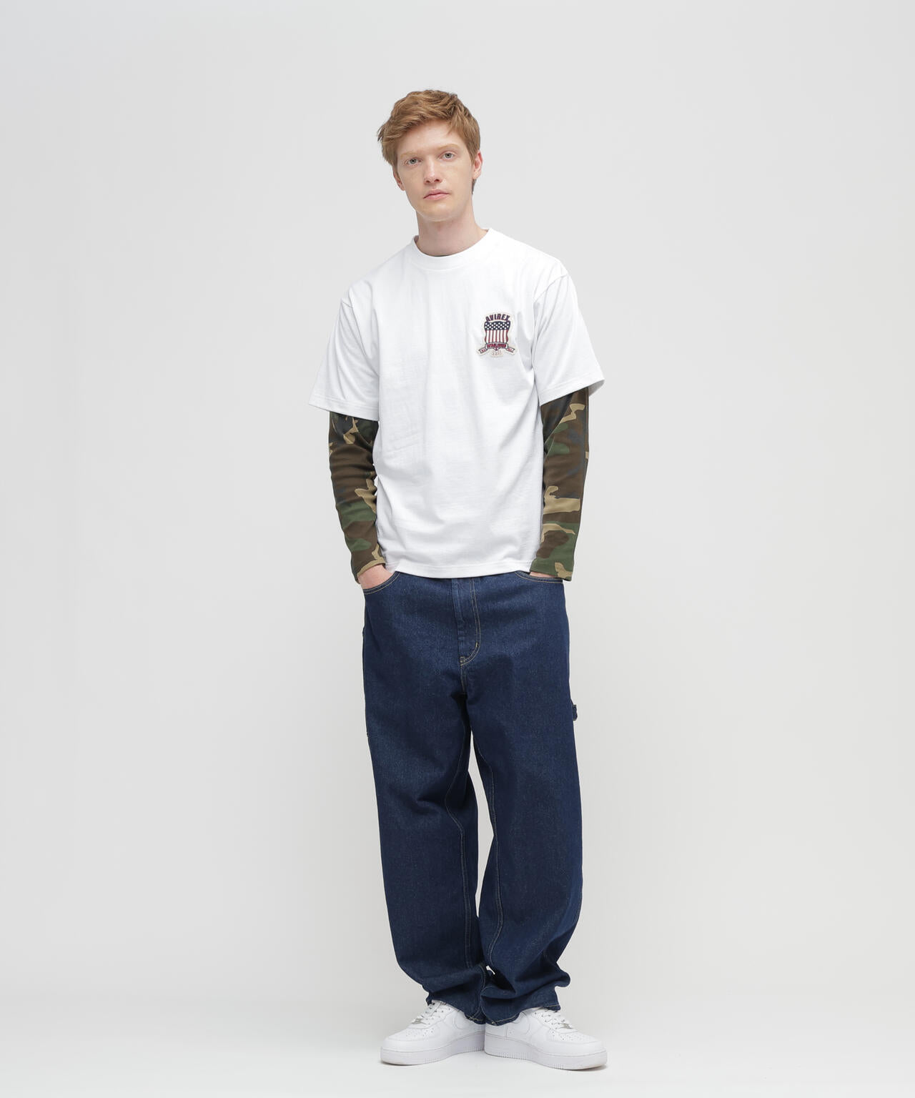 《DAILY/デイリー》 RIB LONG SLEEVE CREW NECK T-SHIRT ”CAMOUFLAGE”