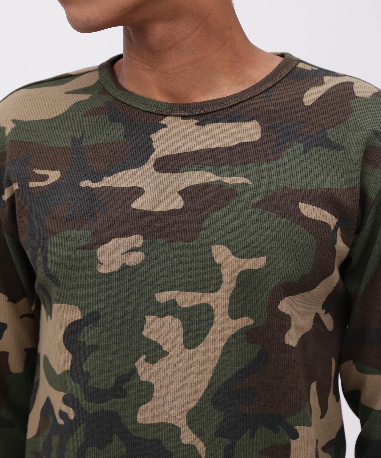 《DAILY/デイリー》 RIB LONG SLEEVE CREW NECK T-SHIRT ”CAMOUFLAGE”