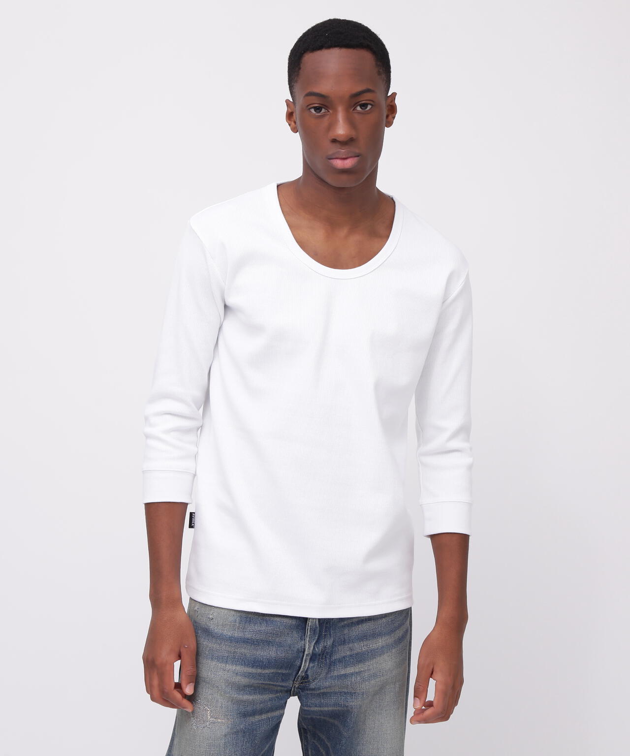 《DAILY/デイリー》2/3 SLEEVE U-NECK T-SHIRT/2/3 スリーブ Uネック Tシャツ
