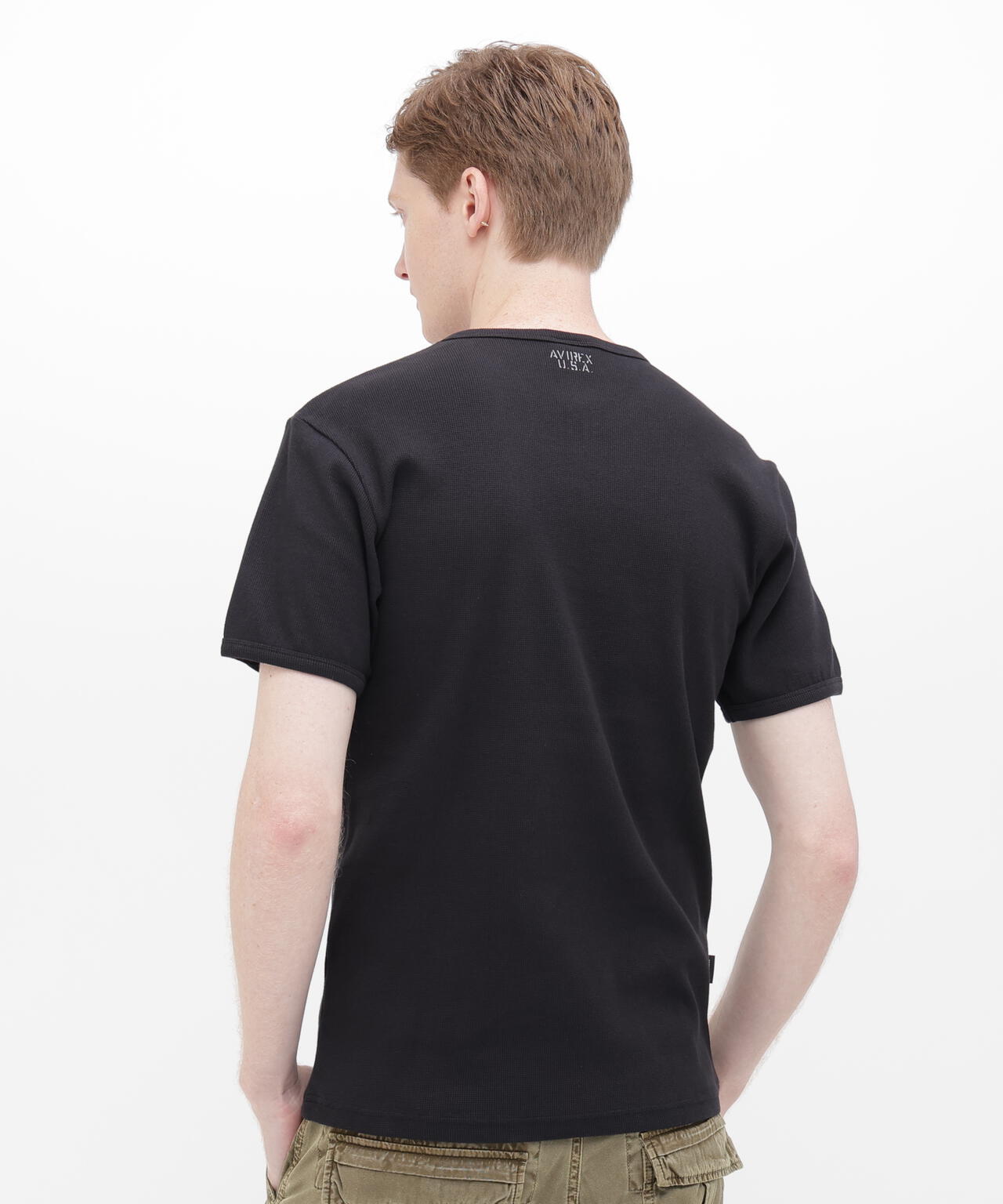 《DAILY/デイリー》RIB S/S V-NECK T-SHIRT/リブ 半袖 ブイネック Tシャツ  デイリーウェア