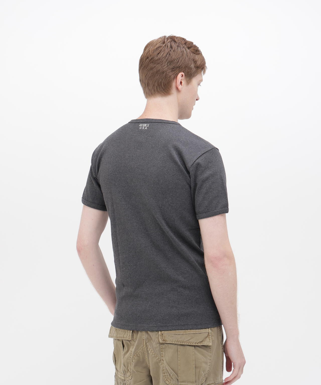 《DAILY/デイリー》RIB S/S V-NECK T-SHIRT/リブ 半袖 ブイネック Tシャツ  デイリーウェア